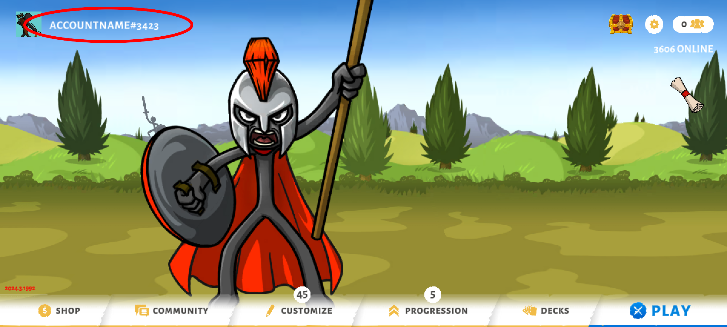 Account Menu Screenshot